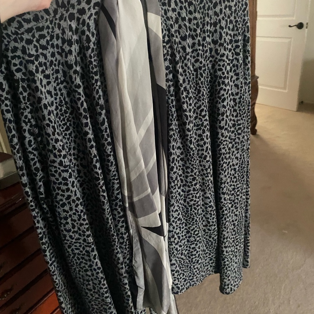 Women's Grey and Black Leopard Print Cardigan